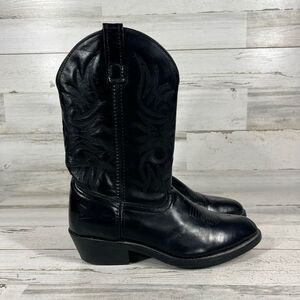 Laredo 4240 Lea Vamp Fox Oil & Chemical Resistant Western‎ Boots Black Size 9.5